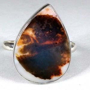 Dendritic Agate sterling cuff bracelet